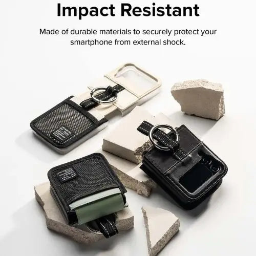 Ringke Galaxy Z Flip 4 Case Folio Signature Mesh Pocket Black - Wireless In-Ear Headphones