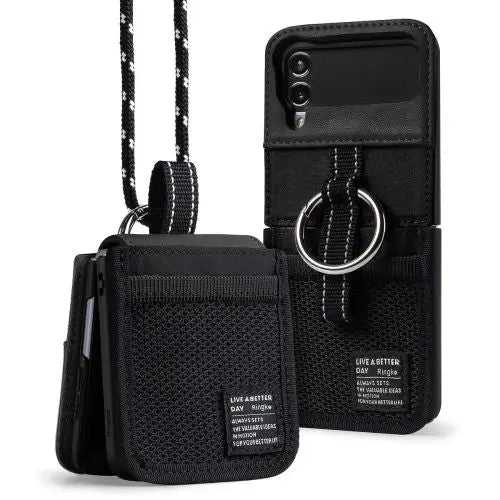 Ringke Galaxy Z Flip 4 Case Folio Signature Mesh Pocket Black - Wireless In-Ear Headphones