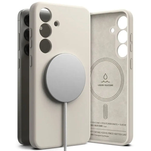 Ringke Silicone MagSafe Case for Samsung Galaxy S25+ - Beige - Cell phone cases and covers<<<HurtelXML