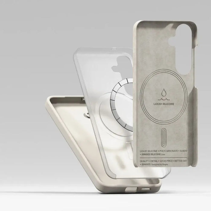 Ringke Silicone MagSafe Case for Samsung Galaxy S25 - Beige - Cell phone cases and covers<<<HurtelXML