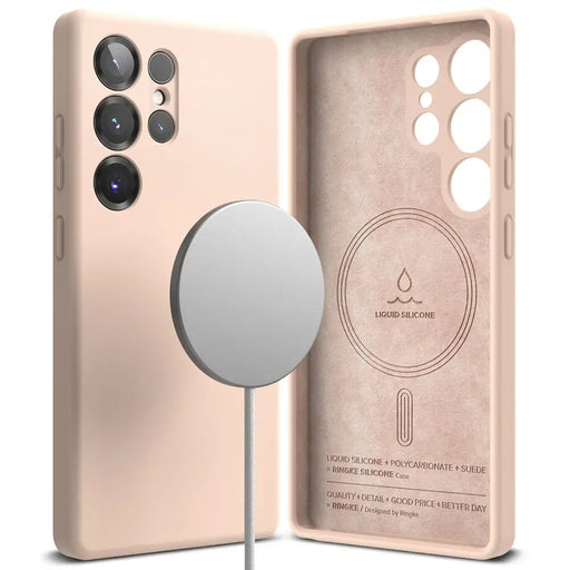 Ringke Silicone MagSafe Case for Samsung Galaxy S25 Ultra - Pink - Cell phone cases and covers<<<HurtelXML