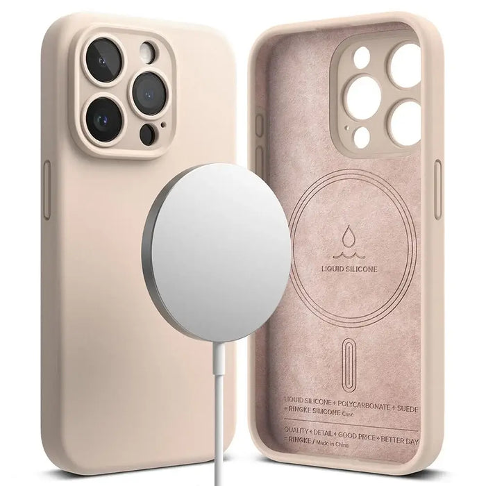 Ringke Silicone MagSafe iPhone 15 Pro Case - Pink - Cell phone cases and covers<<<HurtelXML