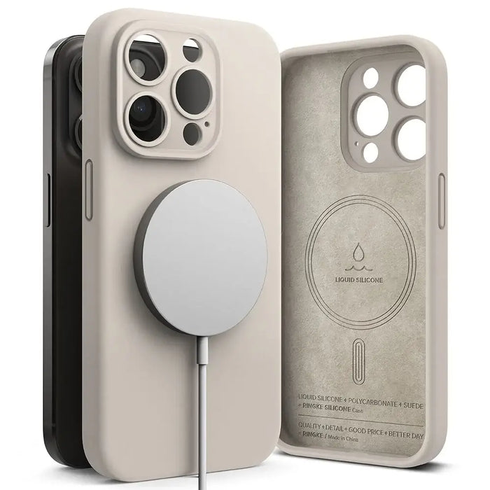 Ringke Silicone MagSafe iPhone 15 Pro Max Case - Beige - Cell phone cases and covers<<<HurtelXML