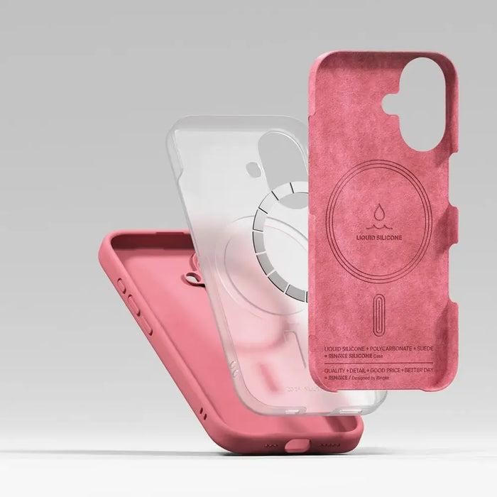 Ringke Silicone MagSafe iPhone 16 Case - Pink - Cell phone cases and covers<<<HurtelXML&&&iPhone