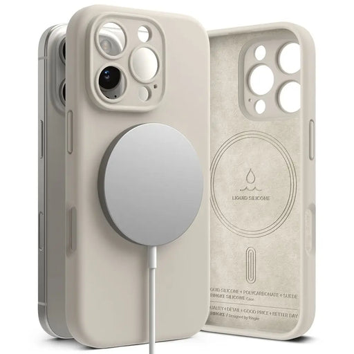 Ringke Silicone MagSafe iPhone 16 Pro Case - Beige - Cell phone cases and covers<<<HurtelXML&&&iPhone 16