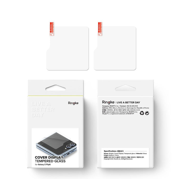 Ringke Cover Display Tempered Glass 2-pack for Samsung Galaxy Z Flip 6