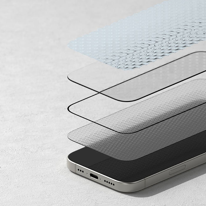 Ringke Easy Slide 2-pack Black Frame Tempered Glass for iPhone 16 Pro