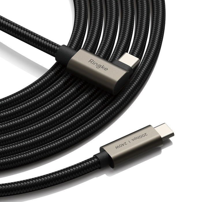 Ringke 3.2 gen. 2x2 USB-C, PD 3.1 240W 2m angled cable - black