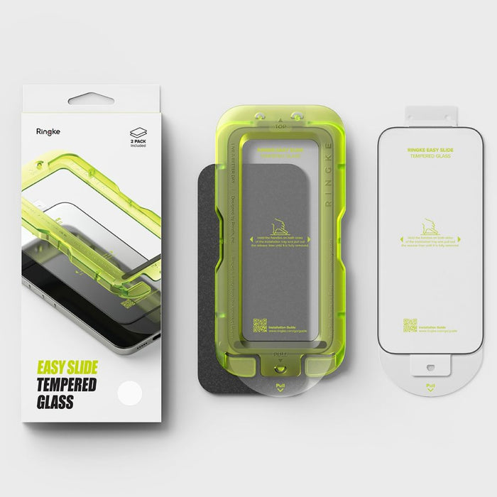 Ringke Easy Slide 2-pack tempered glass for iPhone 17 Pro - black