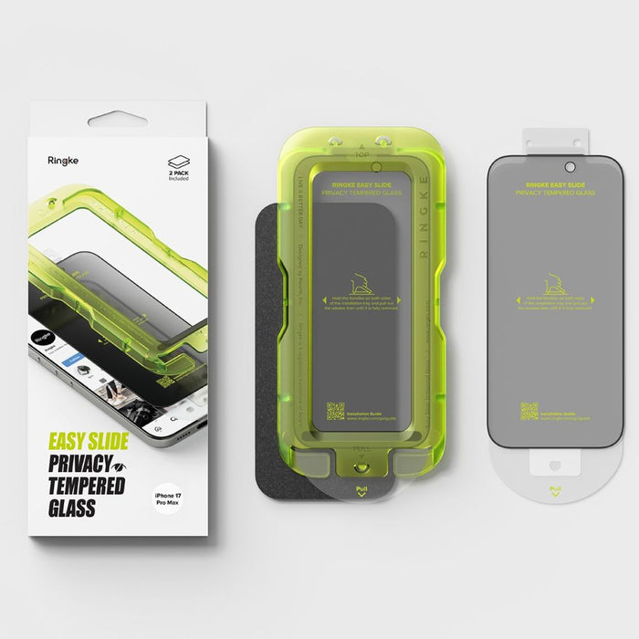 Ringke Easy Slide 2-pack Privacy Glass for iPhone 17 Pro - Black
