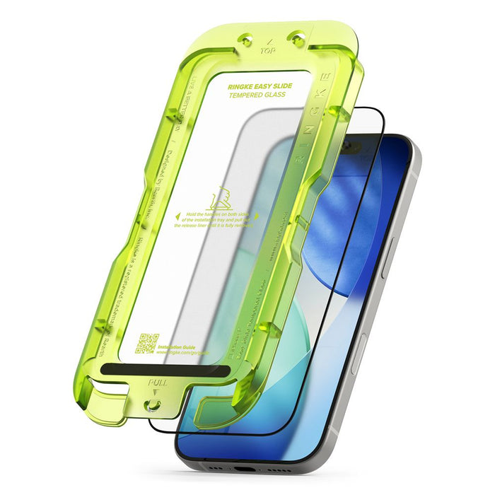 Ringke Easy Slide 2-pack tempered glass for iPhone 17 - black