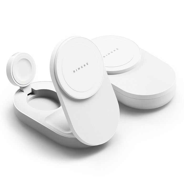 Ringke QI2.2 25W 3in1 Magnetic MagSafe Inductive Charger - White
