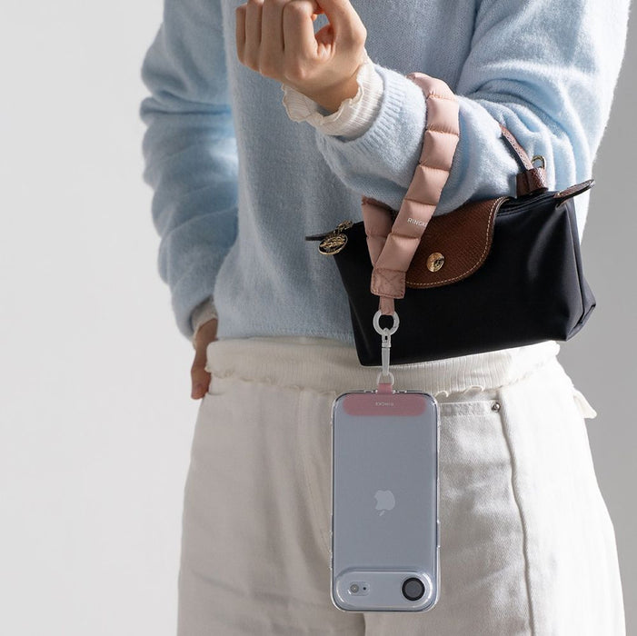 Ringke Holder &amp; Puffer Hand Strap Phone Lanyard - Pink