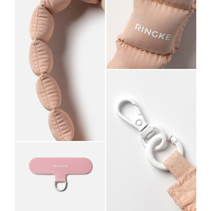 Ringke Holder &amp; Puffer Hand Strap Phone Lanyard - Pink