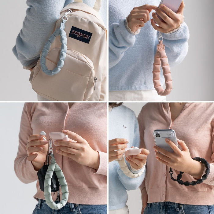 Ringke Holder &amp; Puffer Hand Strap Phone Lanyard - Pink