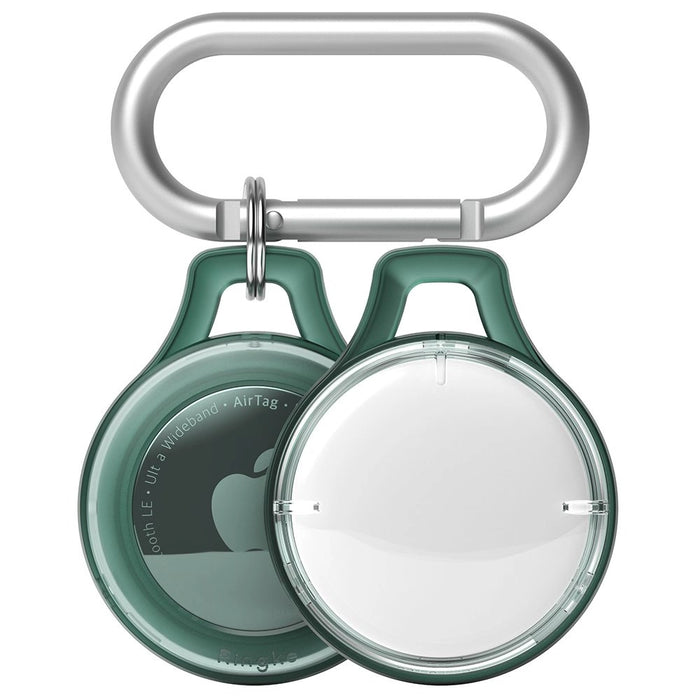Rinkge Airtag Slim Case pouch keychain pendant for AirTag with carabiner dark green