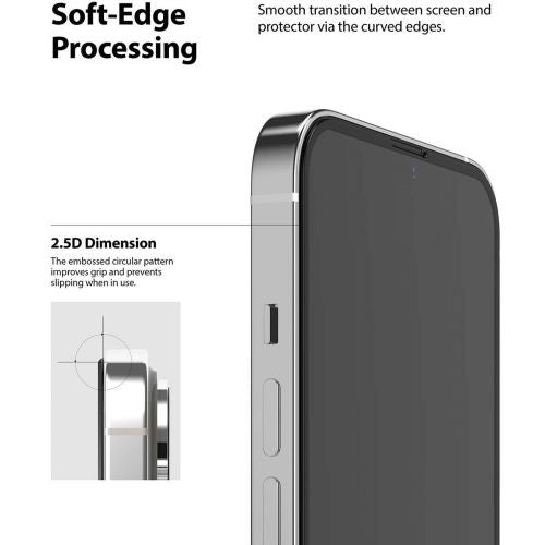 Ringke iPhone 13/13 Pro Screen Protector Invisible Defender ID Tempered Glass Black