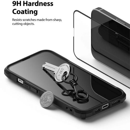 Ringke iPhone 13/13 Pro Screen Protector Invisible Defender ID Tempered Glass Black