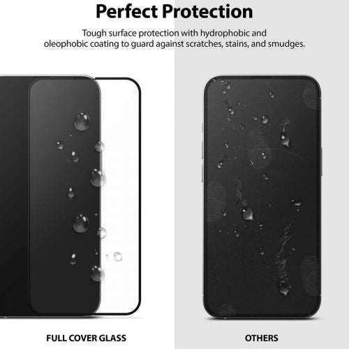 Ringke iPhone 13/13 Pro Screen Protector Invisible Defender ID Tempered Glass Black