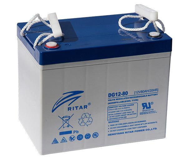RITAR lead gel battery (DG12-80) 12V 80Ah F15/M6 / F11/M6 For solar systems - Батерии за UPS и СОТ-аларми<<<Батерии и