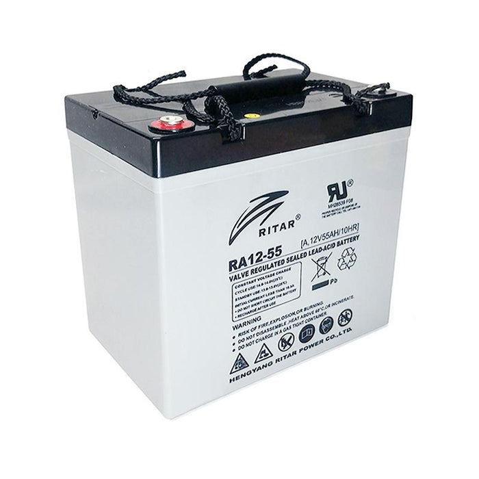 Lead AGM Deep cycle battery RITAR (DC12-55), 12V, 55Ah, 229 / 138 /211 mm F15/M6 / F11/M6, For solar systems
