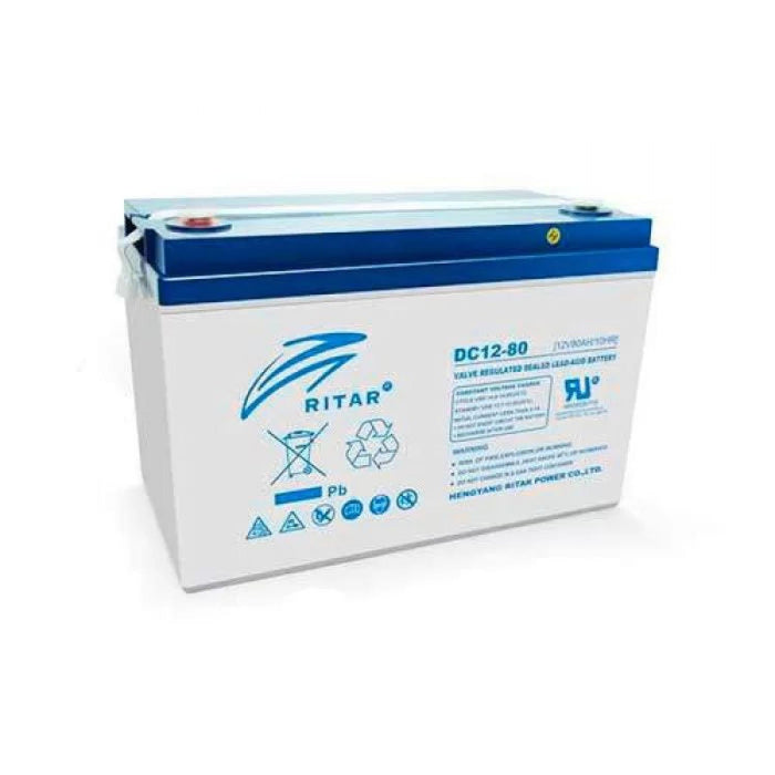 Lead AGM battery RITAR (DC12-80), 12V, 80Ah, F15/M8 / F11/M6, For solar systems