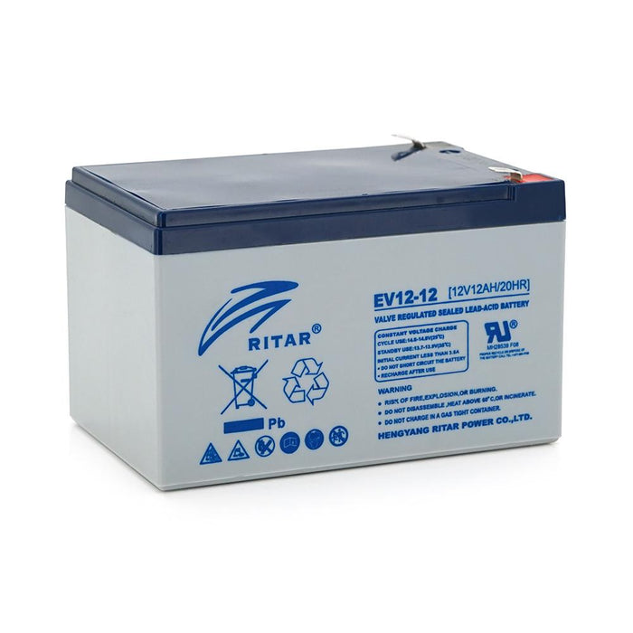 Lead acid battery RITAR EV12-12, AGM, 12V / 12 Ah, Terminal2, For electric wheelchairs