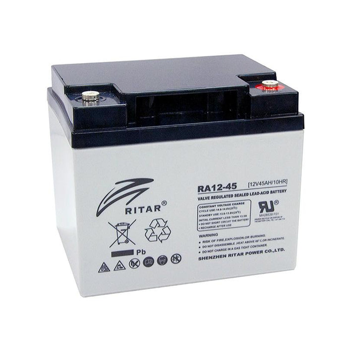 RITAR Lead Acid Battery (RA12-45) AGM, 12V, 45 Ah, 198/ 166/ 169 mm, Terminal F11(M6)