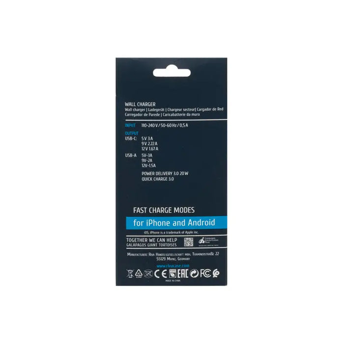 RIVA CASE 220V 20W USB + TYPE-C PS4102 W00 - Зарядни устройства<<<Батерии и фенери<<<Осветление<<<Praktiker&&&Аксесоари