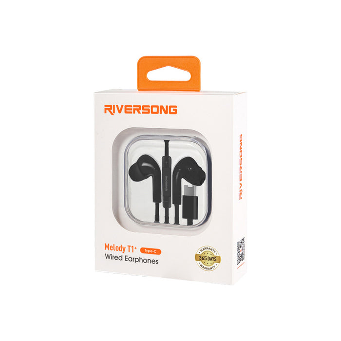 Stereo headphones RIVERSONG MELODY T1+ TYPE-C BK