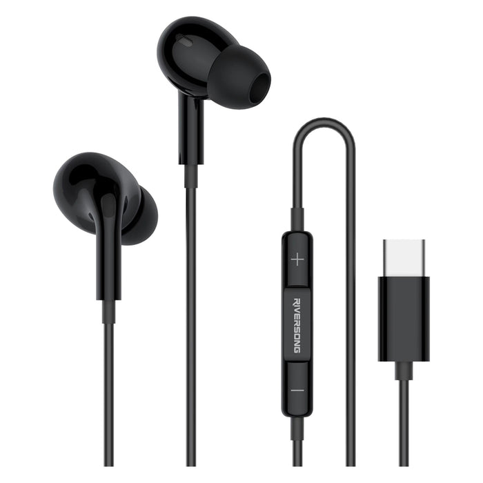 Stereo headphones RIVERSONG MELODY T1+ TYPE-C BK