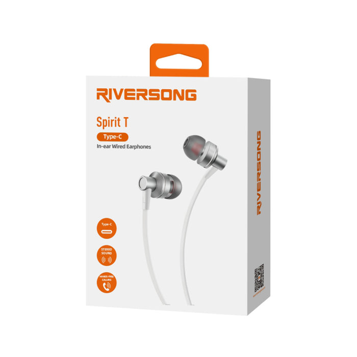 Stereo headphones RIVERSONG SPIRIT T+ TYPE-C WH