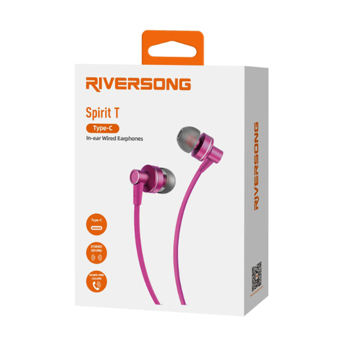 Stereo headphones RIVERSONG SPIRIT T+ TYPE-C PK