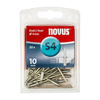 RIVET 4X10 MM NOVUS 20 PCS - Поп-нитове и капси<<<Консумативи за електроинструменти<<<Инструменти и