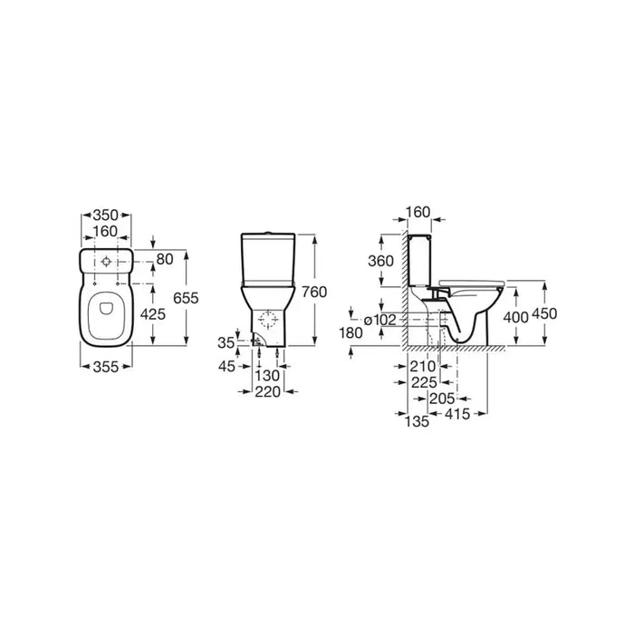 ROCA DEBBA MONOBLOCK - Тоалетни чинии<<<Санитарна керамика и аксесоари<<<Баня<<<Praktiker