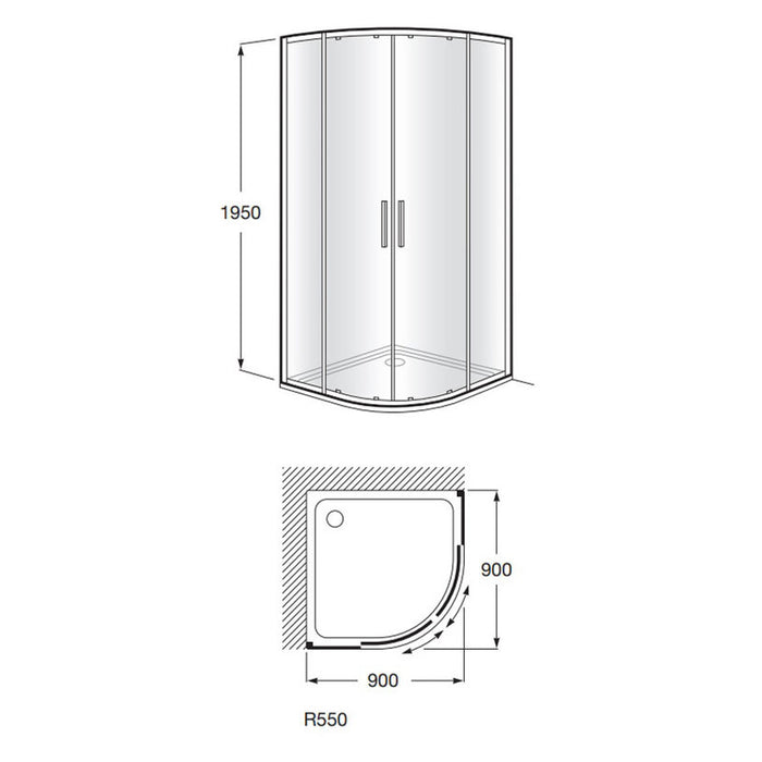 SHOWER CABIN 90X90 ROCA VICTORIA MR