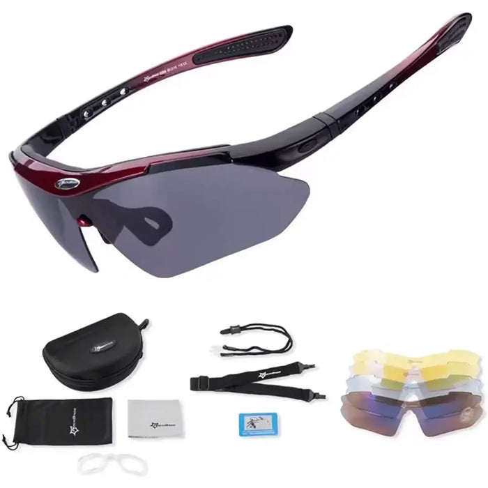 Rockbros 10001 polarizing cycling glasses - black and red - Sport products<<<HurtelXML