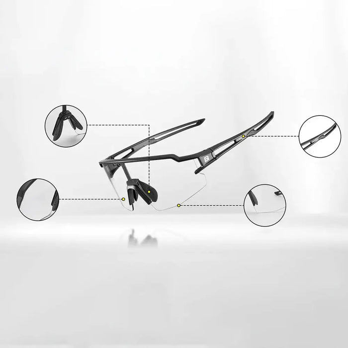 Rockbros 10173 photochromic UV400 cycling glasses - black and red - Sport products<<<HurtelXML