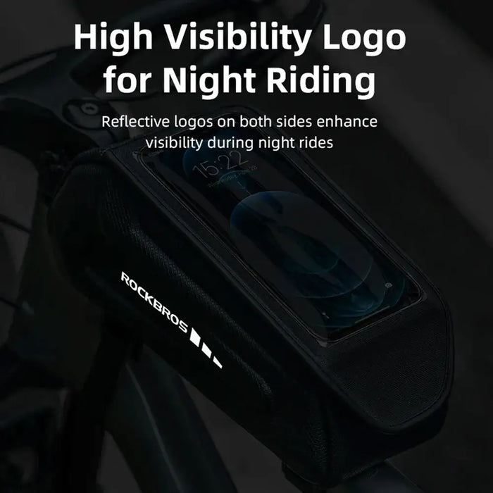 Rockbros 30120064001 waterproof frame bicycle bag with phone cover - black - Sport products<<<HurtelXML&&&Bags