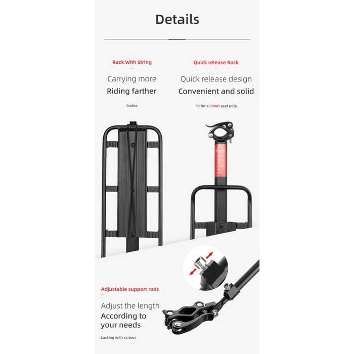 Rockbros 33210004001 bicycle rack with shelf - black - Sport products<<<HurtelXML&&&Racks and trunksSIR-BAG<<<Bicycles