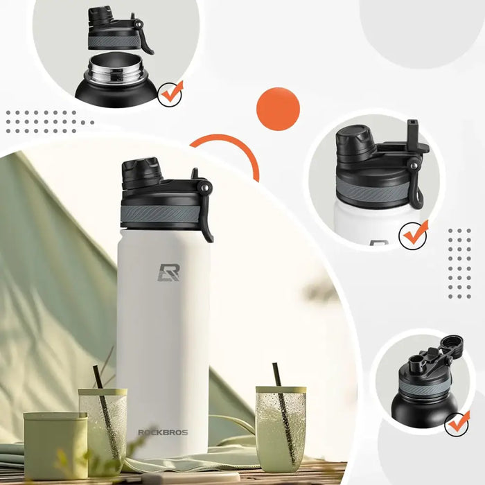 Rockbros 35210029005 thermal bicycle bottle for drinks 550 ml - white - Sport products<<<HurtelXML&&&Exhibition