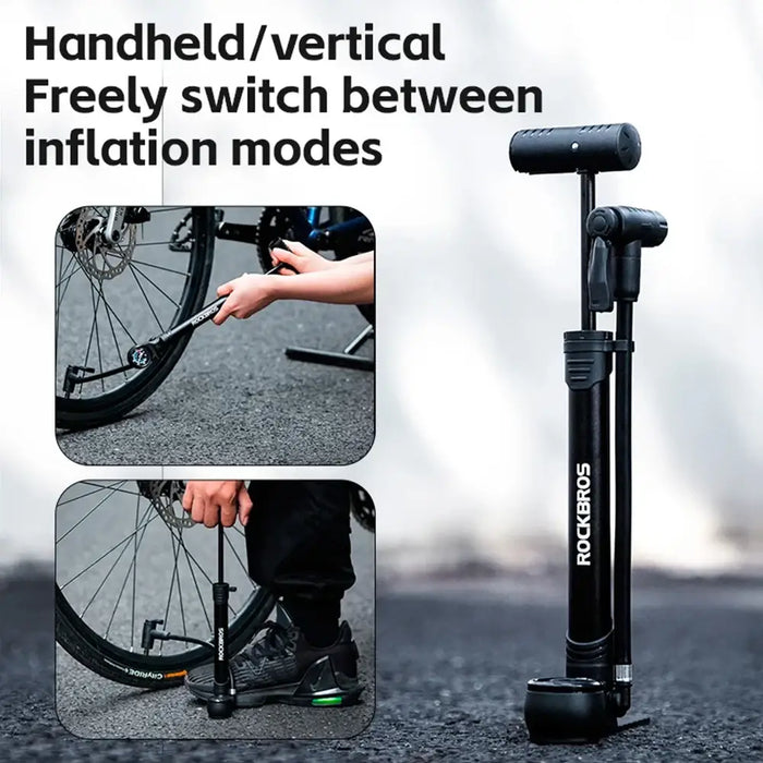 Rockbros 42310006001 bicycle pump with pressure gauge - black - Sport products<<<HurtelXML&&&PumpsSIR-POM<<<Bicycles