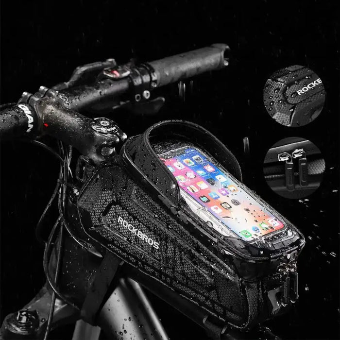 Rockbros B68-1 armored bicycle bag with phone pocket 1.7l - black - Sport products<<<HurtelXML&&&Bags