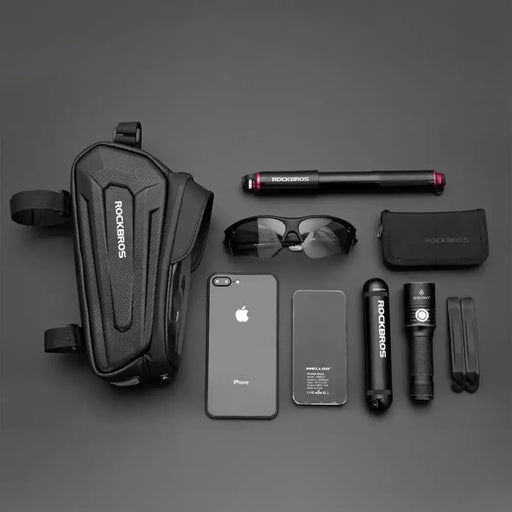 Rockbros B68 bicycle bag for armored frame with phone pocket and cover 1.7l - black - Sport products<<<HurtelXML&&&Bags