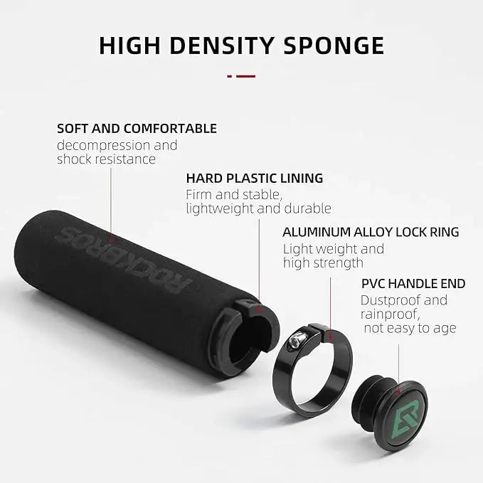 Rockbros BT1001BKBK sponge bicycle handlebar grips - black - Sport products<<<HurtelXML&&&HandlesSIR-UCH<<<Bicycles