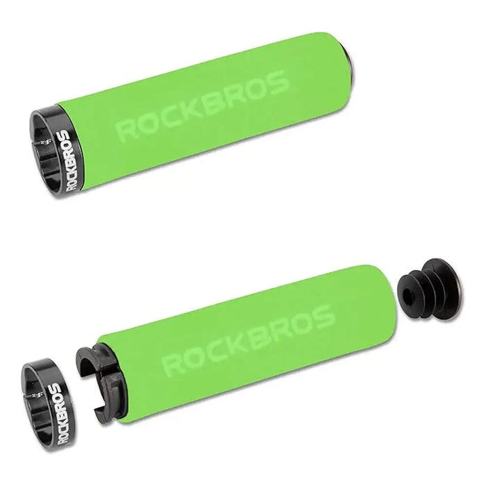Rockbros BT1001GNBK sponge bicycle handlebar grips - green and black - Sport products<<<HurtelXML