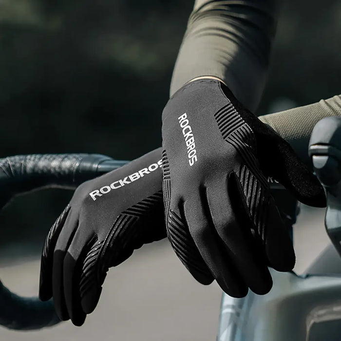 Rockbros cycling gloves spring/summer/autumn full size: M - black - Cycling gloves<<<HurtelXML