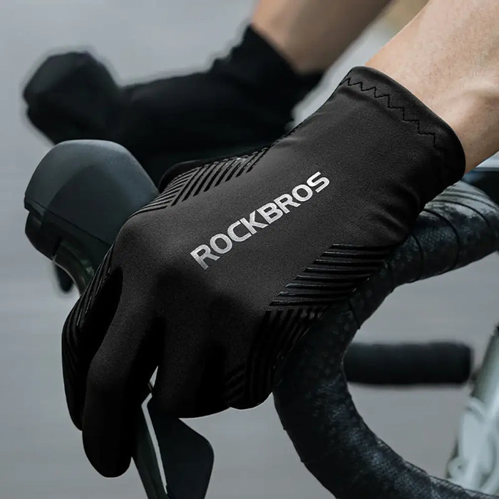 Rockbros cycling gloves spring/summer/autumn full size: XXL - black - Cycling gloves<<<HurtelXML
