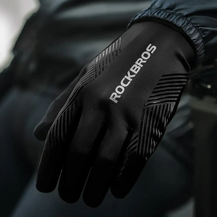 Rockbros cycling gloves spring/summer/autumn full size: XXL - black - Cycling gloves<<<HurtelXML