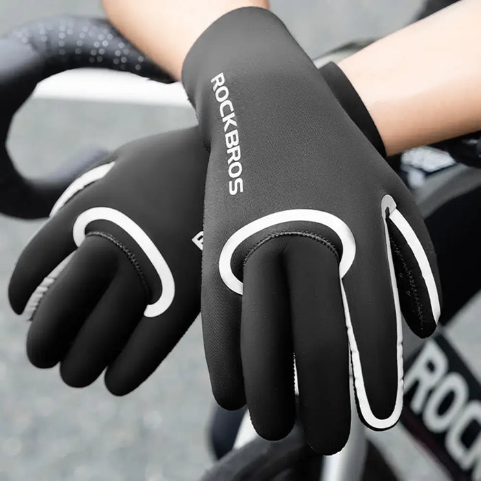 Rockbros full waterproof cycling gloves size: S/M - black - Cycling gloves<<<HurtelXML